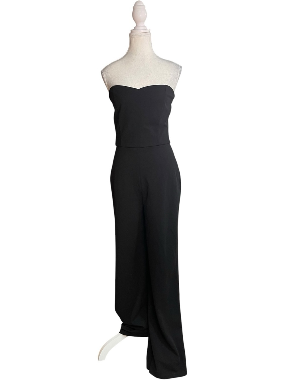 Lulus Edith Strapless Wide-Leg Jumpsuit Black